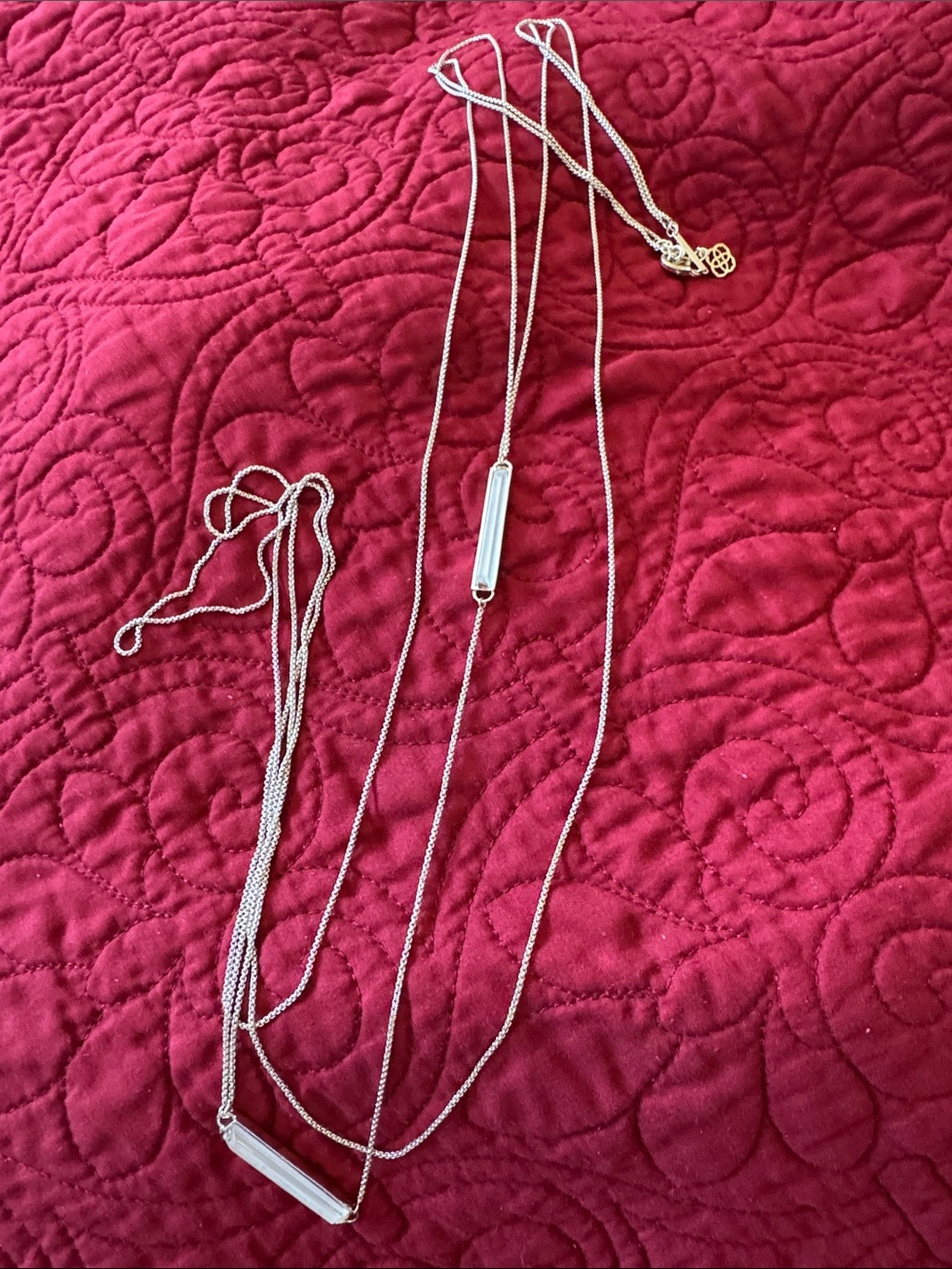 Kendra Scott Gold Body Chain Necklace with White Bar Accents